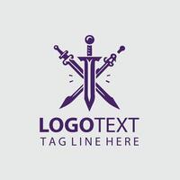 Tempest Edge sword logo design vector