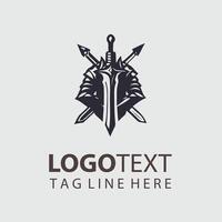 Obsidian Blade sword logo design vector