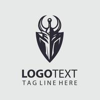 Viperfang Saber sword logo design vector