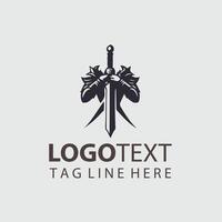 Thunderstrike Katana sword logo design vector