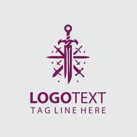 Inferno Edge sword logo design vector