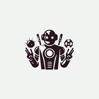 Venture Robot Logo Design vector