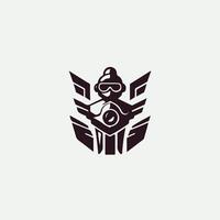 Machine Robot Logo Design vector