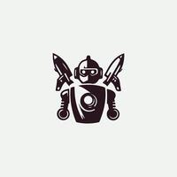 Techno Cyborg Robot Logo Design vector