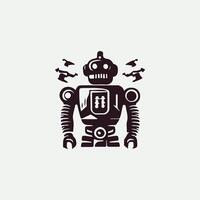 Bot Fusion Robot Logo Design vector