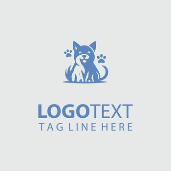 Ruby Friendly Dog logo design vector