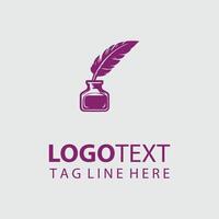 Quill Scribbles Quill And Inkwell design vector