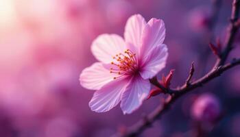 Spring Blooming Meadow with Wildflowers Cherry Blossoms and Bright Green Fields Ideal for Nature Wallpapers High Resolution Stock Images and Seasonal Photography photo