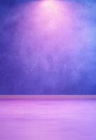 Abstract purple room with a gradient wall and floor creating a soft, ethereal ambiance. photo