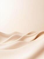 Smooth flowing fabric with delicate ripples, creating a soft and inviting texture with a warm tone photo