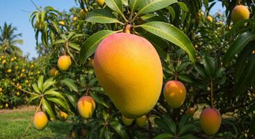 Mangoes on the tree photo