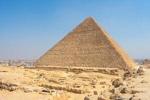 The Giza Necropolis, Famed archaeological site featuring the Great Pyramids, the Great Sphinx and The Great Pyramid of Giza in the desert of Giza, Cairo, Egypt. photo