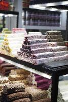 Colorful array of confectionery displayed in a shop photo