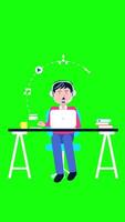 Customer Service, Support Or Call Center On Vertical On Greenscreen Background 2D Cartoon Animation video