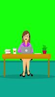 Office Operator With Headset Talking With Clients Greenscreen Background 2D Cartoon Animation video