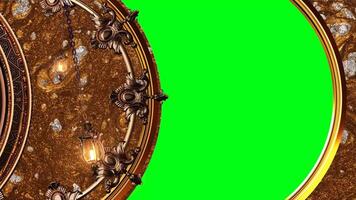 Editable Green Screen Frame with Golden Animation Background in Ultra High Definition video
