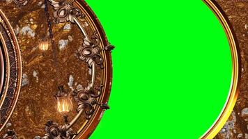 High Quality Golden Green Screen Background Animation with Chroma Key and Customizable Frame video