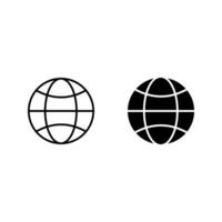 globe icon set vector