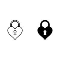 heart lock icon vector