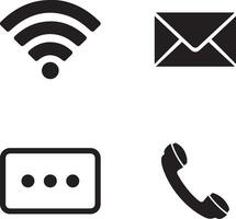 Communication Icons Set with Phone, Message vector