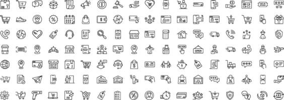 E commerce Icons Set Modern Editable Stroke Thin Line Style On Isolated White Background vector