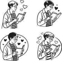Joyful Reading Illustration vector