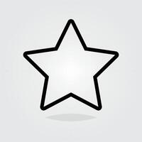 Star icon with outlivector isolated black flat style design. Abstract element shape illustration vector