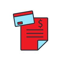 credit icons simple Thin line icons vector