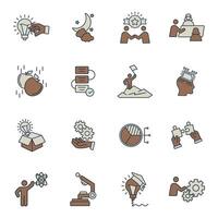 innovation simple Thin color icons vector