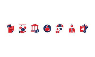 Microcredit icons set vector