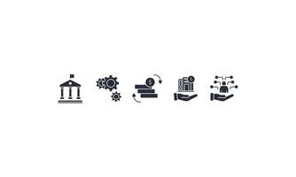 Asset management icons set vector
