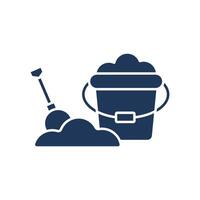 sand bucket icons Flat style design vector