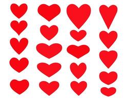 Set of hearts different shape.Valentines day icon collection vector