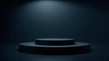 Matte Finish Pedestal with Cinematic Lighting Effects photo