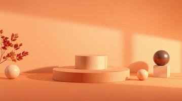 Bold Commercial Photography Setup with Orange and White Elements photo