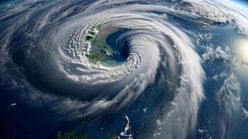 A storm is spinning on the Earth's crust, seen from outer space. video