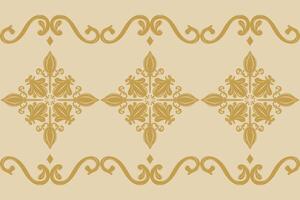 Elaborate Golden Silk Weaves Luxury Scroll Ornament with Gold Embroidery on Khaki Background Flourish Wealth Victorian Design Rich and Expensive Hand Drawn Royal Elegance Pattern Border Stripe Apparel vector