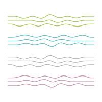 Set Colorful Lines of Wave Logo Template Illustration Design vector