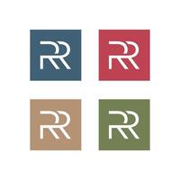 Set R R Letter in Square Logo Template Illustration Design vector