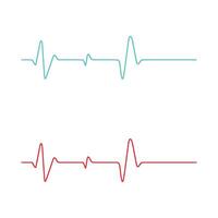 Set ECG EKG Cardiogram Pulse Line Logo Template Illustration Design vector