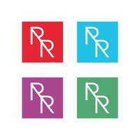 Colorful Set Letter R R Square Logo Template Illustration Design vector