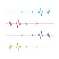 Set Colorful ECG Cardiogram Pulse Line Logo Template Illustration Design vector