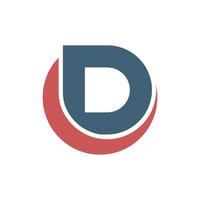 Orange Swoosh Letter D Icon Logo Template Flat Design vector