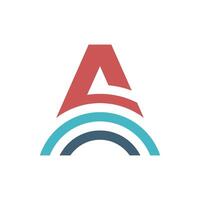 Colorful Circle Lines Letter A Logo Template illustration design vector