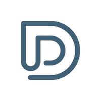 Simple Line Letter D Icon Initial Logo Template Flat Design vector