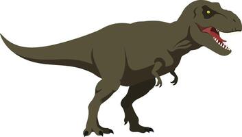 Fierce Tyrannosaurus Rex in a minimal flat design style showcasing sharp teeth and a powerful stance, perfect for educational art vector