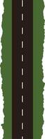 A winding road through lush green fields in a flat design style, showcasing a serene journey in art vector