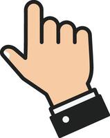 Hand gesture pointing upwards in a minimalistic design style showcasing direction and focus in illustration vector