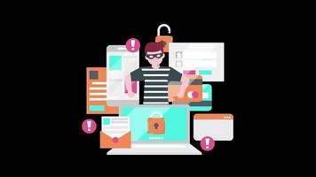 Data Server Cyber Attack Animation video