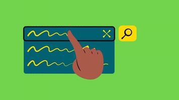 Scrolling internet animation isolated on green screen background video